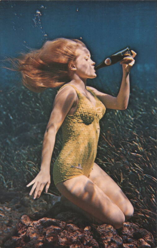 Weeki Wachee Spring Mermaid Drinks RC Cola Underwater Florida