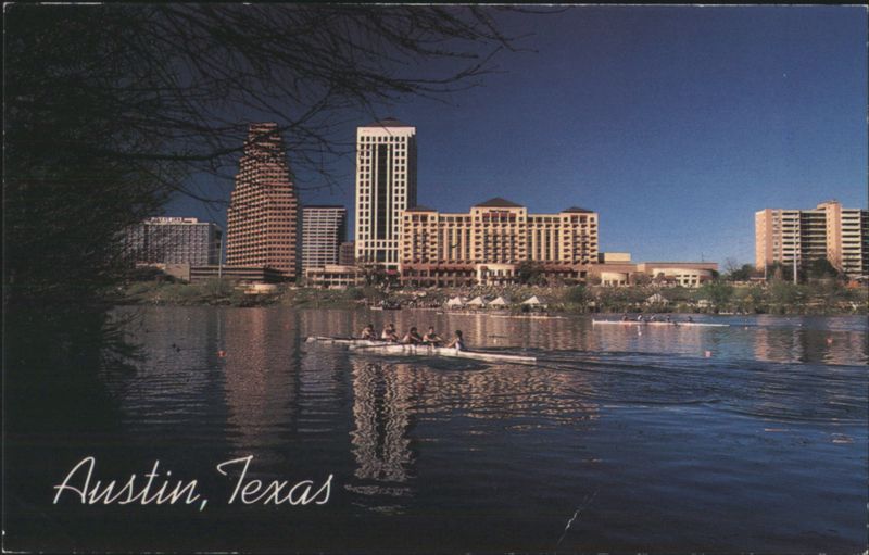 Austin, Texas Skyline & Town Lake Rowing Teams