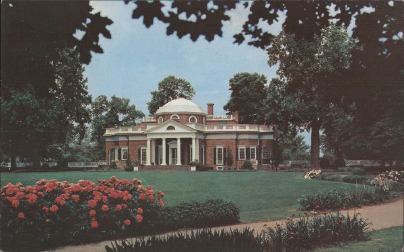 Monticello, Thomas Jefferson Home, West Front & Garden Charlottesville Virginia