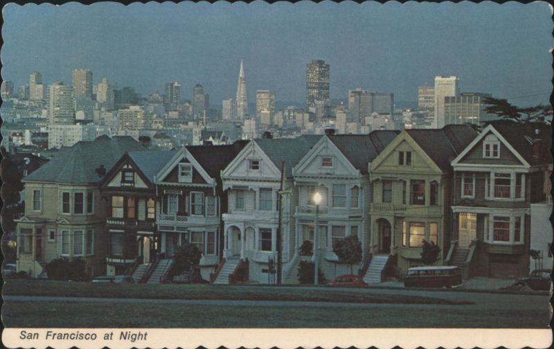 San Francisco at Night, Painted Ladies & Skyline California