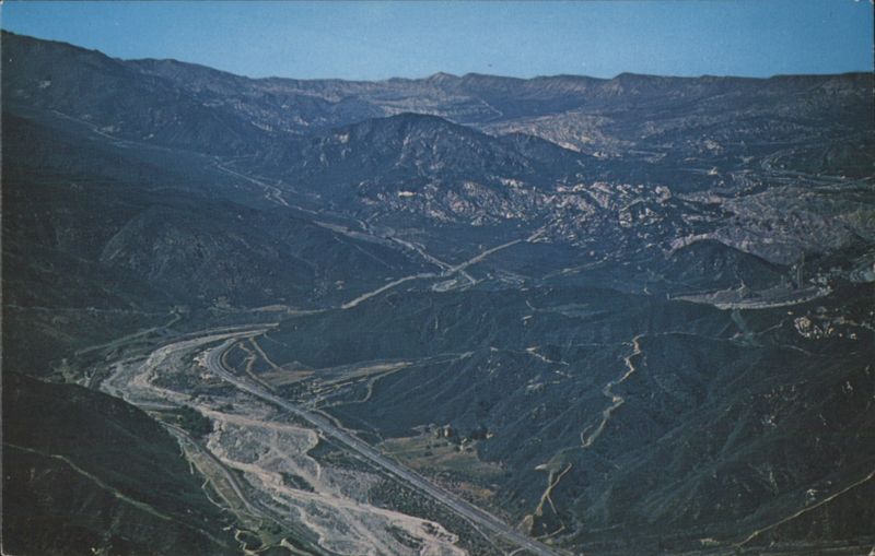 Cajon Pass, The Route of the Pioneers, Aerial View San Bernardino California