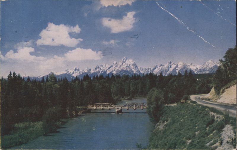 Grand Teton Range, River & Bridge, Jackson Hole Wyoming