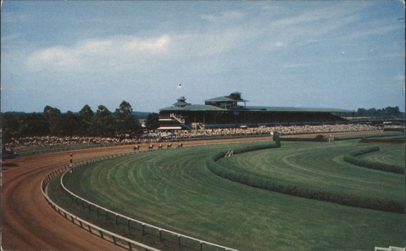 Delaware Park Race Track & Grandstand with Horses Wilmington