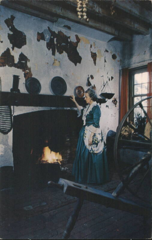 Colonial Woman by Fireplace, Delaware Dover Delaware State Development Department