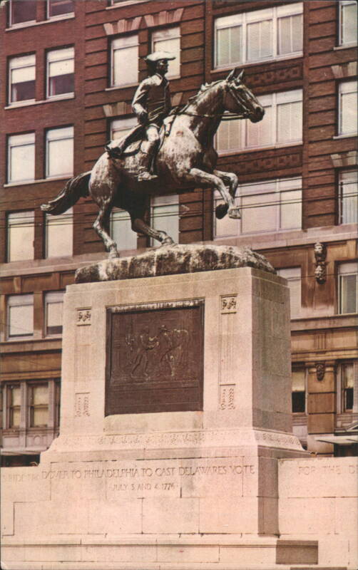 Caesar Rodney Statue, Horseback Ride to Philadelphia Wilmington Delaware