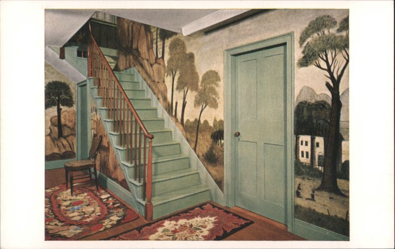 Carroll Stair Hall, Painted Walls, Winterthur Museum Delaware