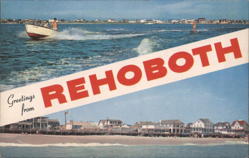 Rehoboth Beach Water Skiing & Pier View Delaware C. H. Ruth