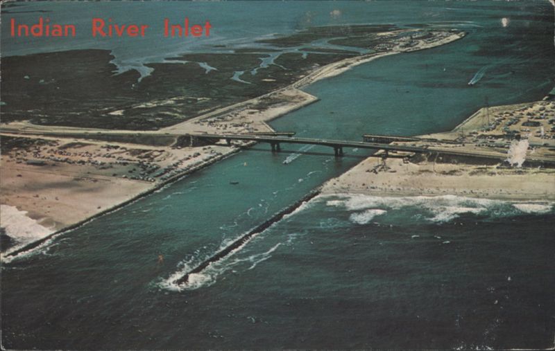 Indian River Inlet, New Bridge, Aerial View, DE 1965 Delaware