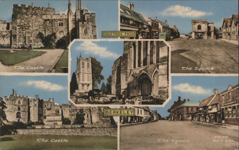 Greetings from Berkeley Castle, Church and Square United Kingdom