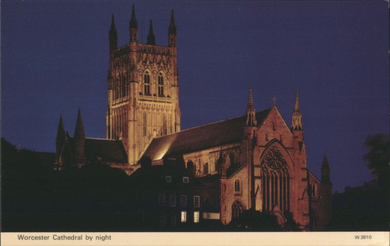 Worcester Cathedral by night United Kingdom