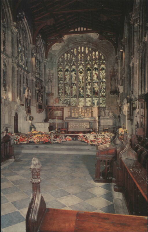 Holy Trinity Church Chancel, Shakespeare's Grave Flowers Stratford-upon-Avon United Kingdom