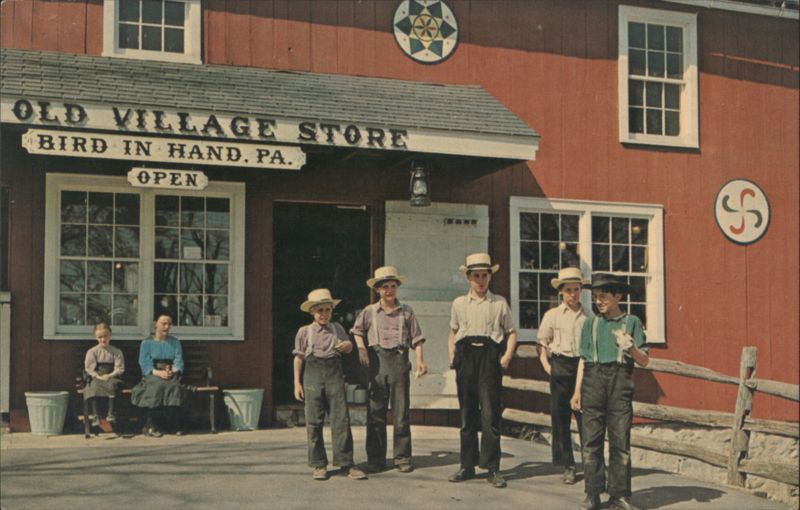 Amish Children at Old Village Store, Bird-In-Hand, PA Pennsylvania