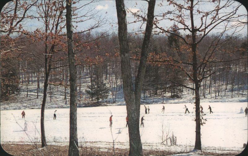 Ice Skating on Pocmont's Own Lake, Bushkill, PA Pennsylvania