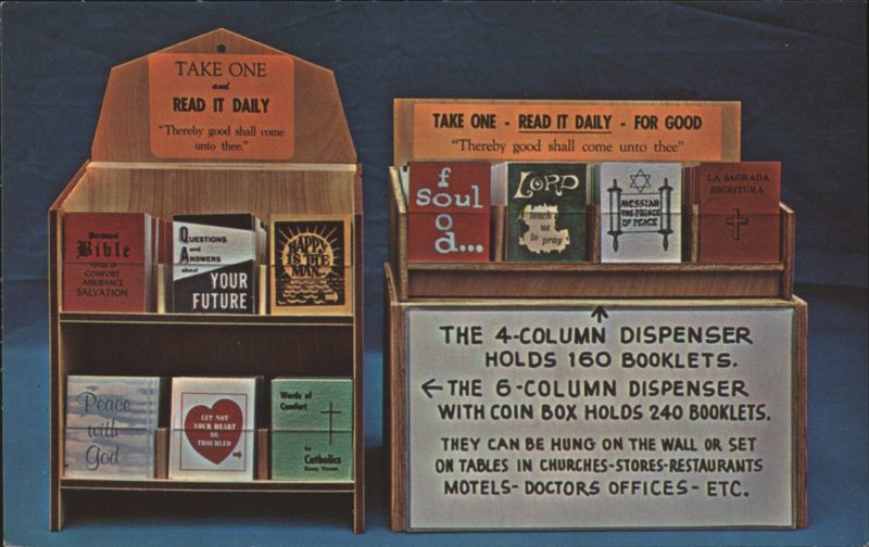 Religious Booklet Dispensers, Take One Read It Daily