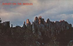 Sunset on The Needles, Black Hills Postcard
