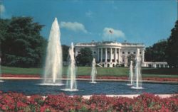 White House, Fountains, Washington D.C. Postcard