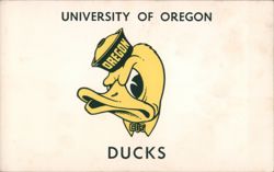 University of Oregon Ducks Mascot Sailor Hat Postcard