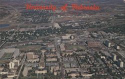 University of Nebraska Campus Aerial View Postcard