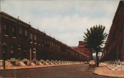 Row Houses with White Marble Steps, Baltimore Postcard