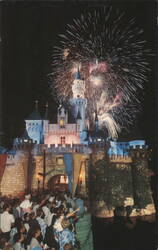 Disneyland Castle 'Fantasy in the Sky' Fireworks Postcard