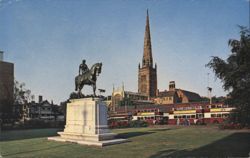 Lady Godiva Statue, Cathedral Spire, Coventry Postcard