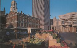 Faneuil Hall, Cradle of Liberty, Market Scene, Boston Postcard
