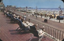 Atlantic City Boardwalk & Beach from Marlborough-Blenheim Sundeck Postcard