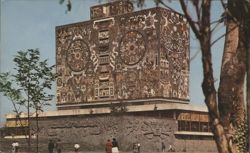 Ciudad Universitaria Library, Mexico City Postcard