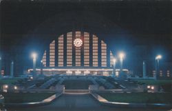 Night View of Cincinnati Union Terminal Postcard