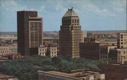 Mobile AL Bienville Square Waterman & Merchant's Bank Chrome Postcard