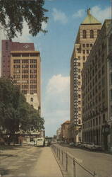 Mobile AL, St. Joseph Street from Bienville Square Postcard