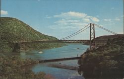 Bear Mountain Bridge, Hudson River, NY Postcard