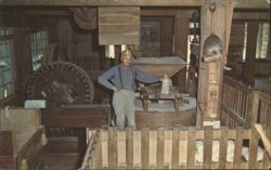 Historic Hamer's Mill Interior, Spring Mill State Park Postcard