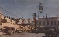 Placerville Main Street, Bell Tower, Pony Express Day Postcard