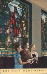 Mooseheart Children Singing Stained Glass Window Postcard