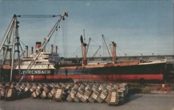 LUCKENBACH Ship at Port of Stockton, California Postcard