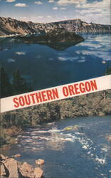 Southern Oregon: Crater Lake, Wizard Island, Rogue River Postcard