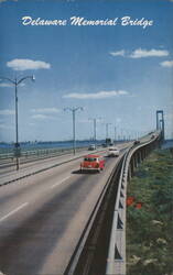 Delaware Memorial Bridge, New Jersey Turnpike Approach Postcard