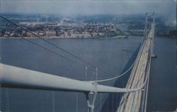 Tower View - Delaware Memorial Bridge, New Castle, DE Postcard