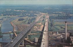 Delaware Memorial Bridge, New Jersey Approach Postcard