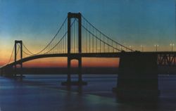 Twilight - Delaware Memorial Bridge, New Jersey & Delaware Postcard