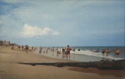 Bethany Beach Oceanfront with Swimmers Postcard