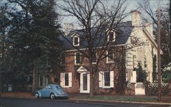 Ridgely House 'On the Green' with Blue VW Beetle Postcard