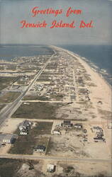 Aerial View Fenwick Island, Delaware Coastline Postcard