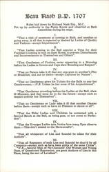Beau Nash A.D. 1707 Rules for Bath Assemblies Postcard