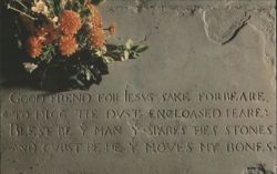 Shakespeare's Grave Inscription, Holy Trinity Church Postcard
