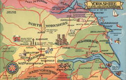 Yorkshire, Cleveland & Humberside Pictorial Map Postcard