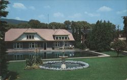 Bellefonte, PA - House with Pond & Fountain, Big Spring Postcard
