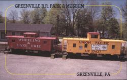 Greenville PA Railroad Park & Museum Cabooses Chrome Postcard Postcard