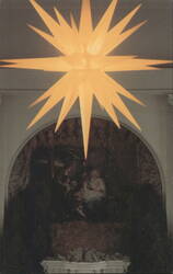 Central Moravian Church Advent Star & Nativity Scene Postcard